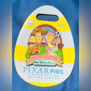 New limited edition 2024 Easter Toy Story Woody and Bo Peep Disney trading pin